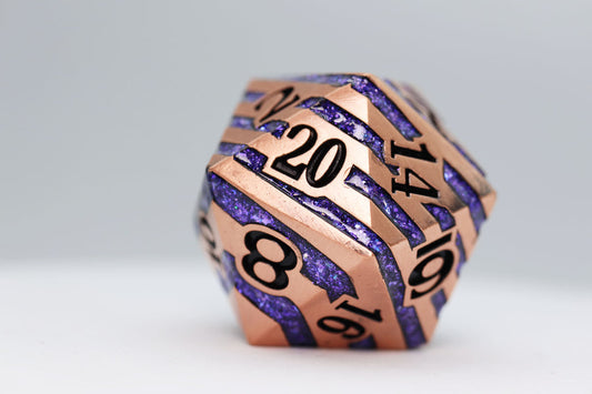 Copper with purple mica dice D20
