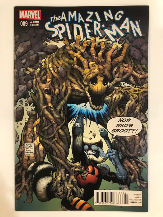 The Amazing Spider-Man #9 Rocket Raccoon And Groot Variant