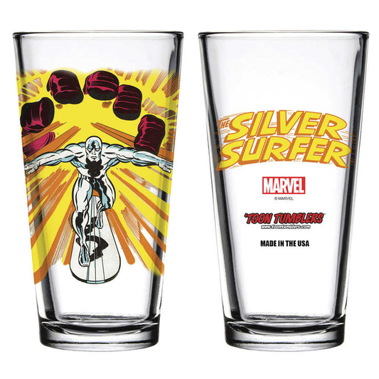Toon Tumblers Series 3 Silver Surfer Clear Pint Glass