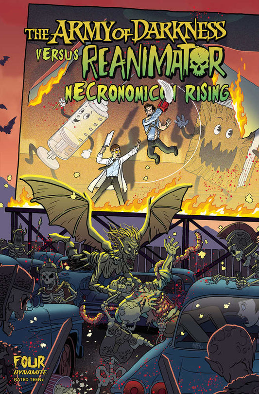 Aod vs Reanimator Necronomicon Rising #4 Cover A Fleecs