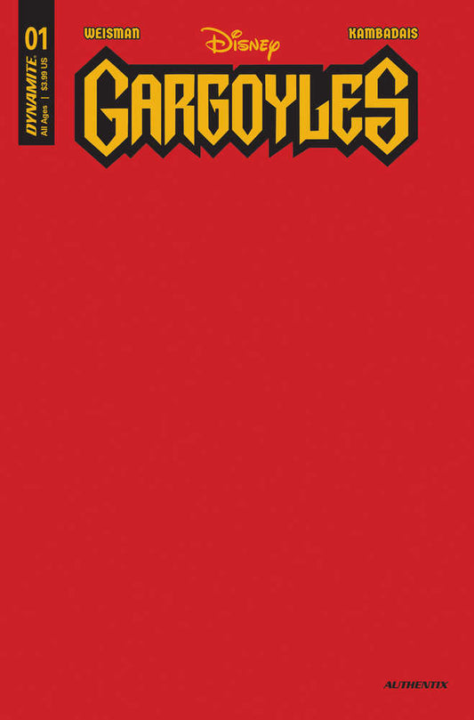 Gargoyles #1 Cover Zb Foc Red Blank Authentix