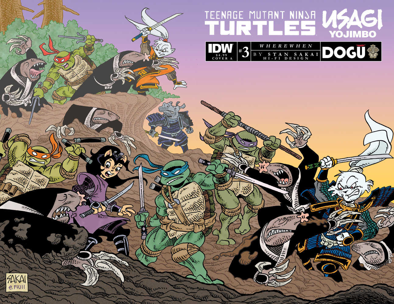 Teenage Mutant Ninja Turtles/Usagi Yojimbo: Wherewhen #3 Cover A (Sakai)