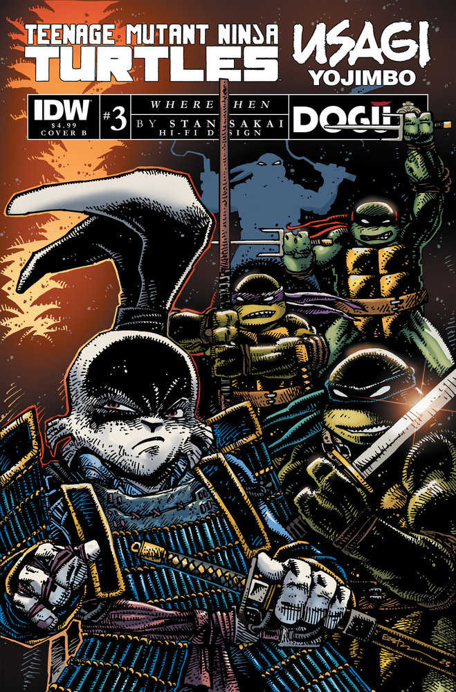 Teenage Mutant Ninja Turtles/Usagi Yojimbo: Wherewhen #3 Variant B (Eastman)