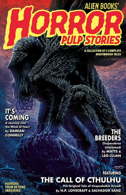 Alien Books Horror Pulp Stories Cover B Sanz (Mature)