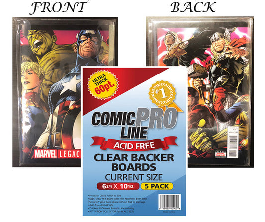 Crystal Clear Premium Quality Archival Current Comic Boards 60pt - 5ct Pack