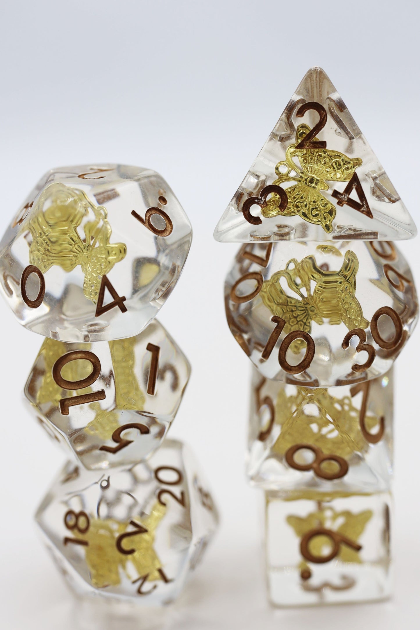 Gilded Butterfly RPG Dice Set