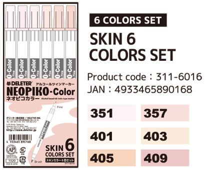 Deleter NEOPIKO-COLOR Skin 6 Colors Set
