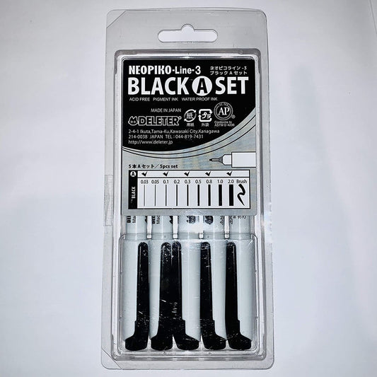 Deleter Neopiko Line 3 Manga Comic Pen - Black A set