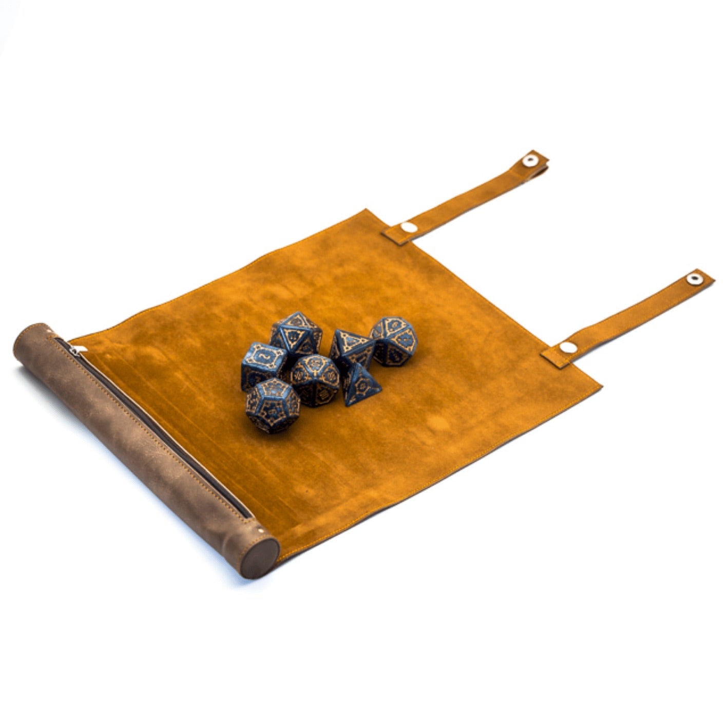 Brown Roll Up Leatherette Dice Mat