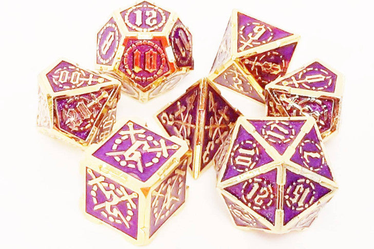 Metal Dice Set: Knights of the Round Table - Purple w/ Gold